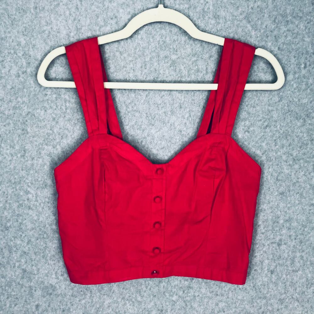 Sim Sam Crop Top Womens Medium‎ Pink Tank Coastal Cowgirl Festival Boho Resort